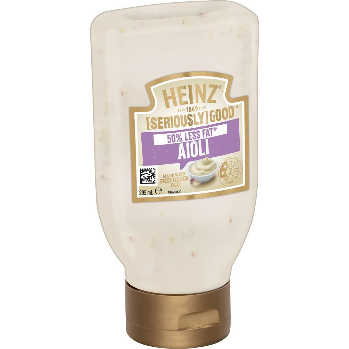 Heinz Mayo Seriously Good Mayonnaise Lite Garlic Aioli 295ml