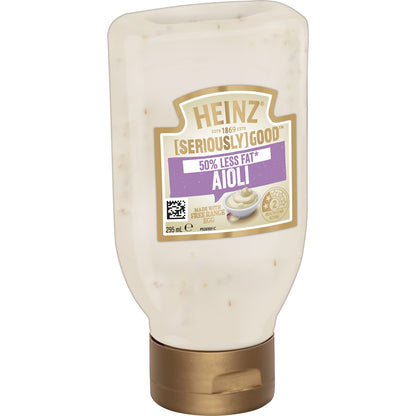 Heinz Mayo Seriously Good Mayonnaise Lite Garlic Aioli 295ml