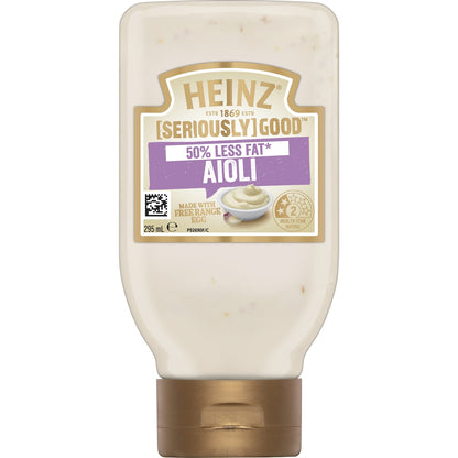 Heinz Mayo Seriously Good Mayonnaise Lite Garlic Aioli 295ml