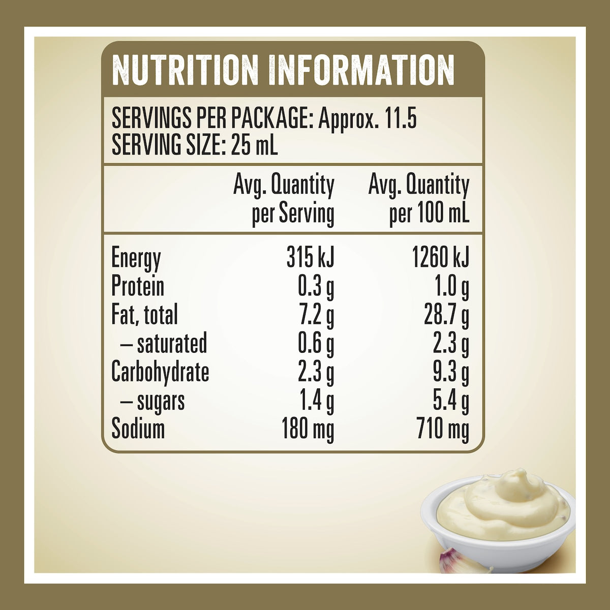 Heinz Mayo Seriously Good Mayonnaise Lite Garlic Aioli 295ml
