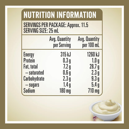 Heinz Mayo Seriously Good Mayonnaise Lite Garlic Aioli 295ml