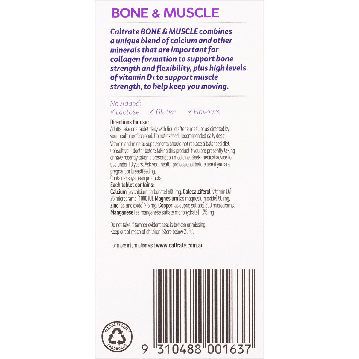 Caltrate Bone & Muscle With Calcium & Vitamin D3 60 pack