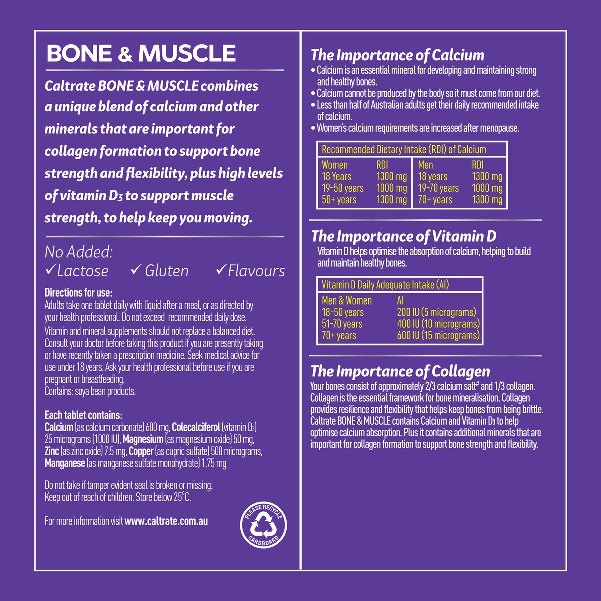 Caltrate Bone & Muscle With Calcium & Vitamin D3 60 pack
