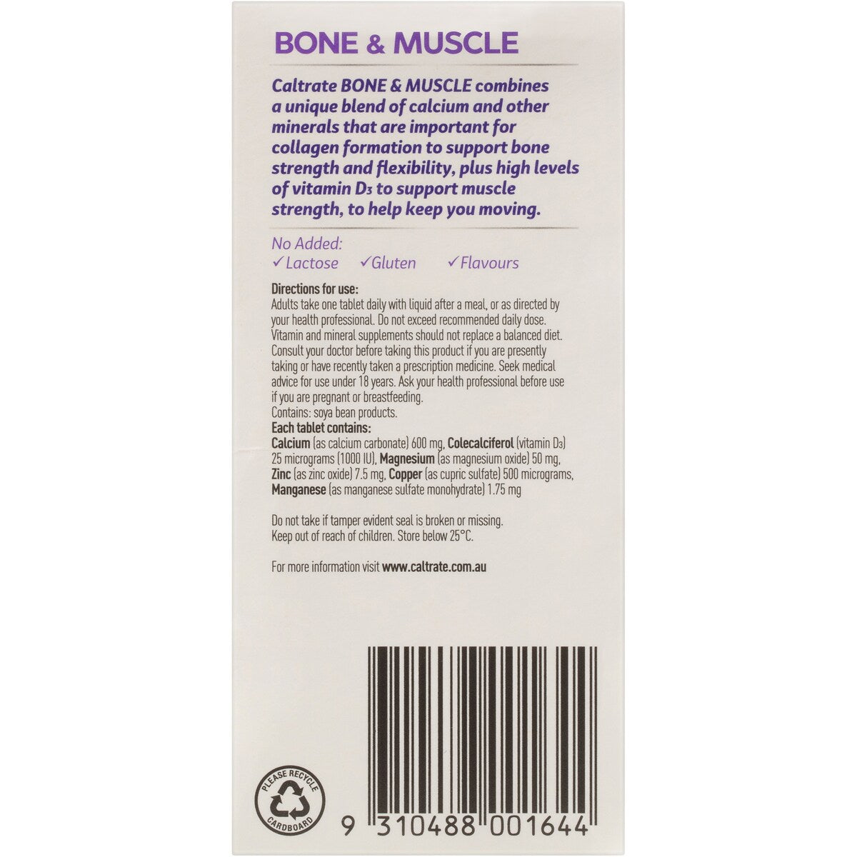 Caltrate Bone & Muscle With Calcium & Vitamin D3 100 pack