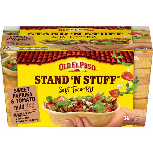 Old El Paso Stand n Stuff Soft Taco Kit Mexican Style 348g