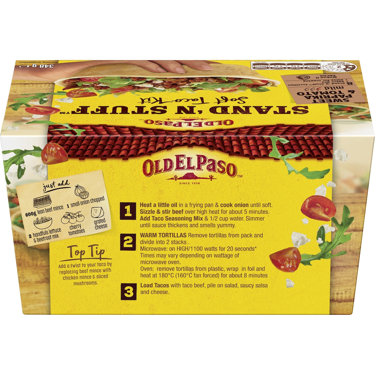 Old El Paso Stand n Stuff Soft Taco Kit Mexican Style 348g