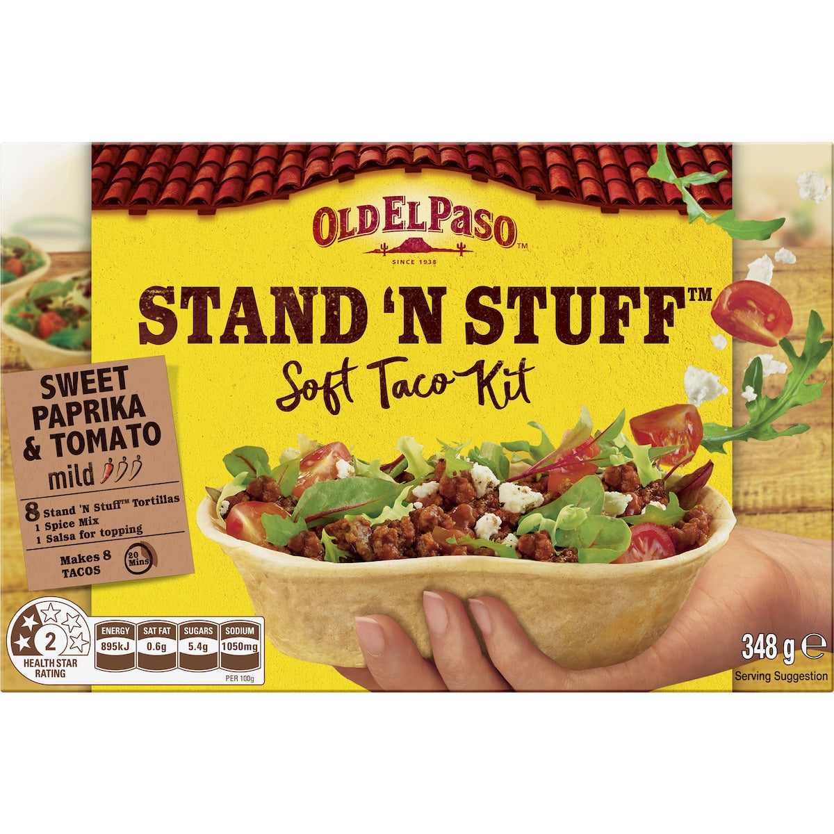 Old El Paso Stand n Stuff Soft Taco Kit Mexican Style 348g