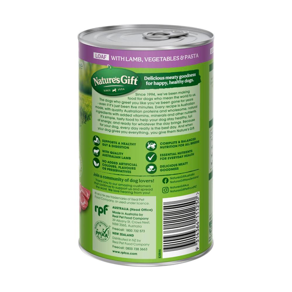 Nature's Gift Lamb Pasta And Vegetable Dog Food - 700g
