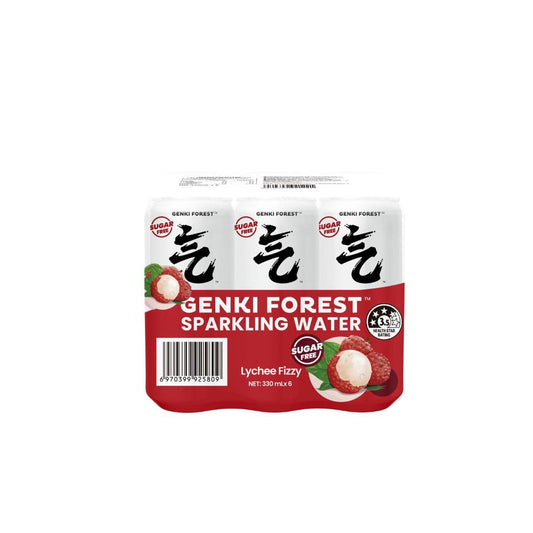 Genki Forest Sparkling Water Lychee Fizzy 330ml - 6 Pack