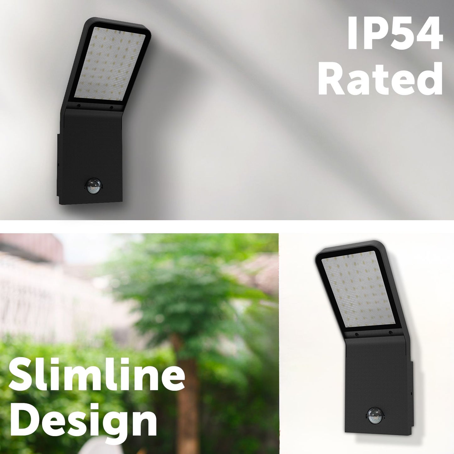 Arlec LED Slimline Security Sensor Light - 12W - 1150 Lumens - Black