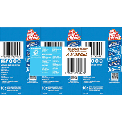 Up&go Liquid Breakfast No Added Sugar Choc Ice 250ml X 6 Pack