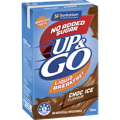 Up&go Liquid Breakfast No Added Sugar Choc Ice 250ml X 6 Pack