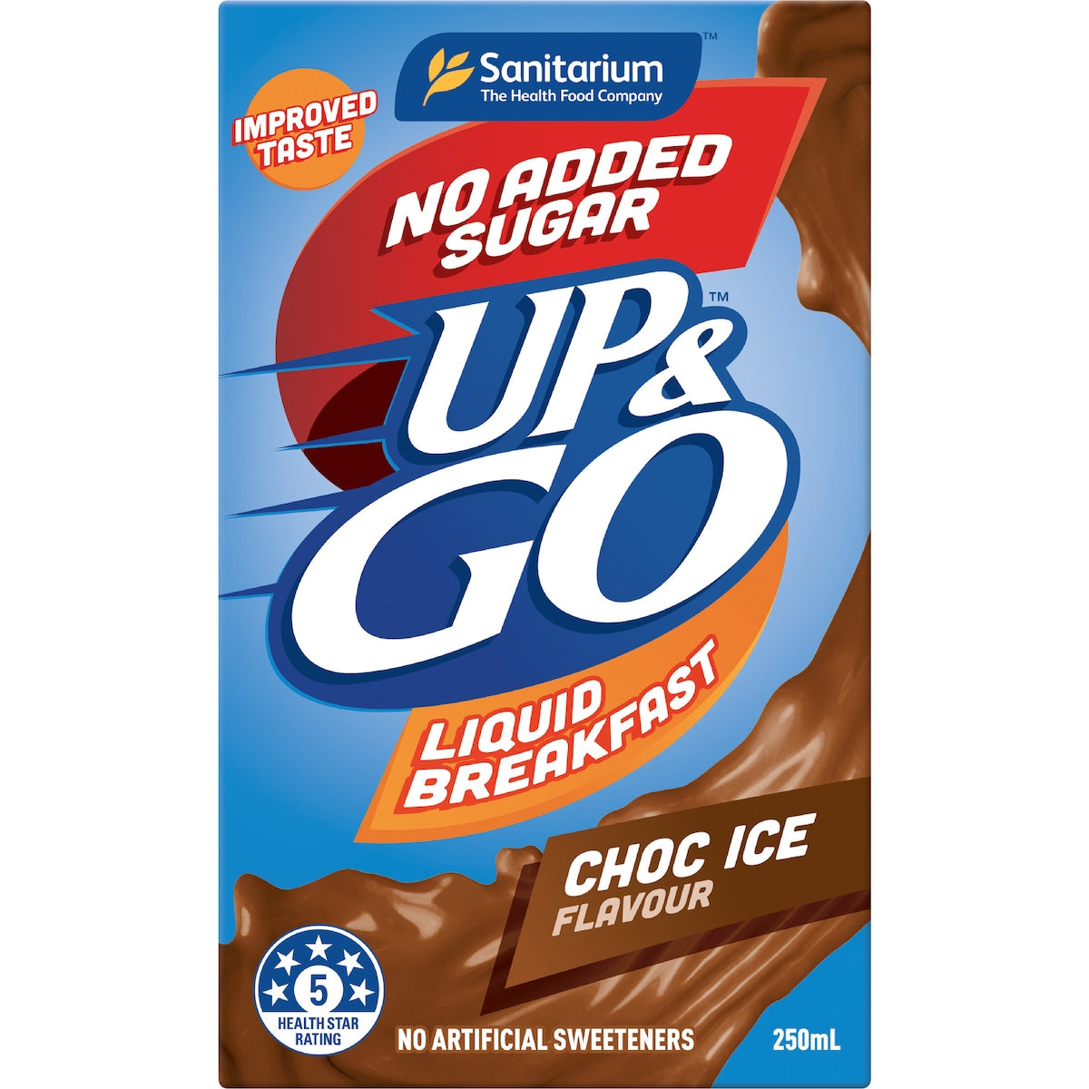 Up&go Liquid Breakfast No Added Sugar Choc Ice 250ml X 6 Pack