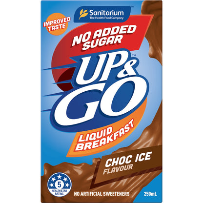 Up&go Liquid Breakfast No Added Sugar Choc Ice 250ml X 6 Pack