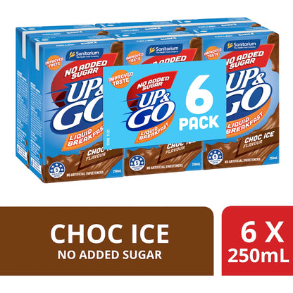 Up&go Liquid Breakfast No Added Sugar Choc Ice 250ml X 6 Pack