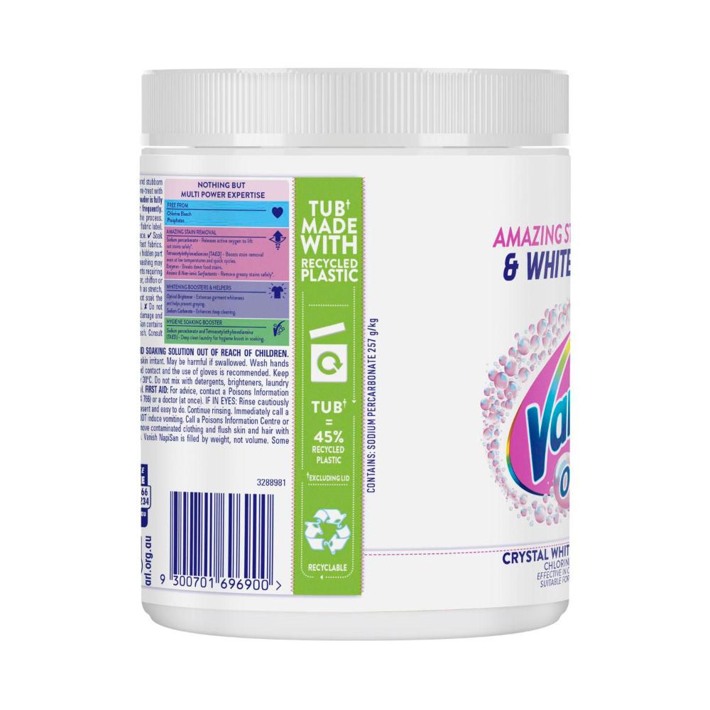 Vanish Napisan Oxi Action Crystal White Fabric Stain Remover Powder - 1kg