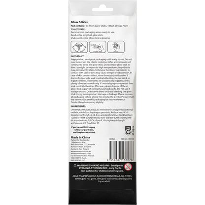 Party Glow Stick Glow Sticks 4 Pack