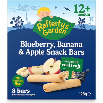 Raffertys Garden Blueberry & Banana Snack Bars With Real Fruit 12+ Months 8 Pack