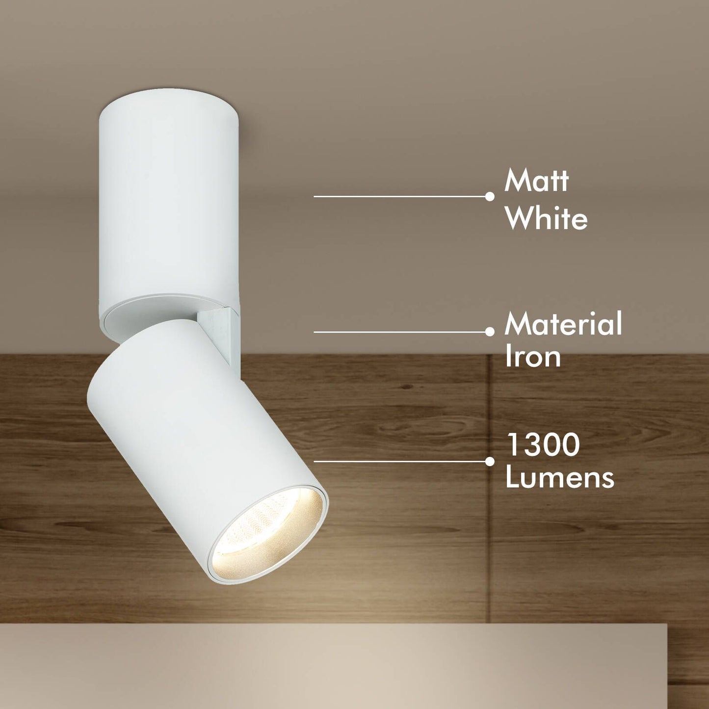 Verve Phoebe Adjustable LED Spotlight - 15W - 162 x 205mm - White