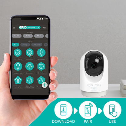 Orion Grid Connect Smart Wi Fi Indoor Pan and Tilt Security Camera - 2K-Pro