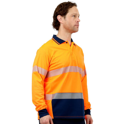 Citeco Orange Hi Vis Long Sleeve Polo - Large