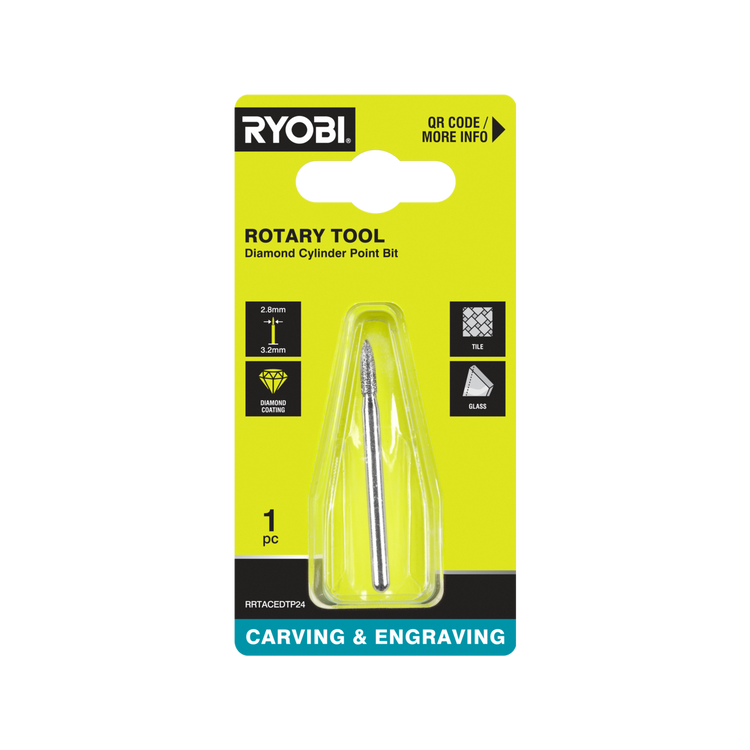 Ryobi 2.8mm Rotary Spear Shaped Engraving Burr