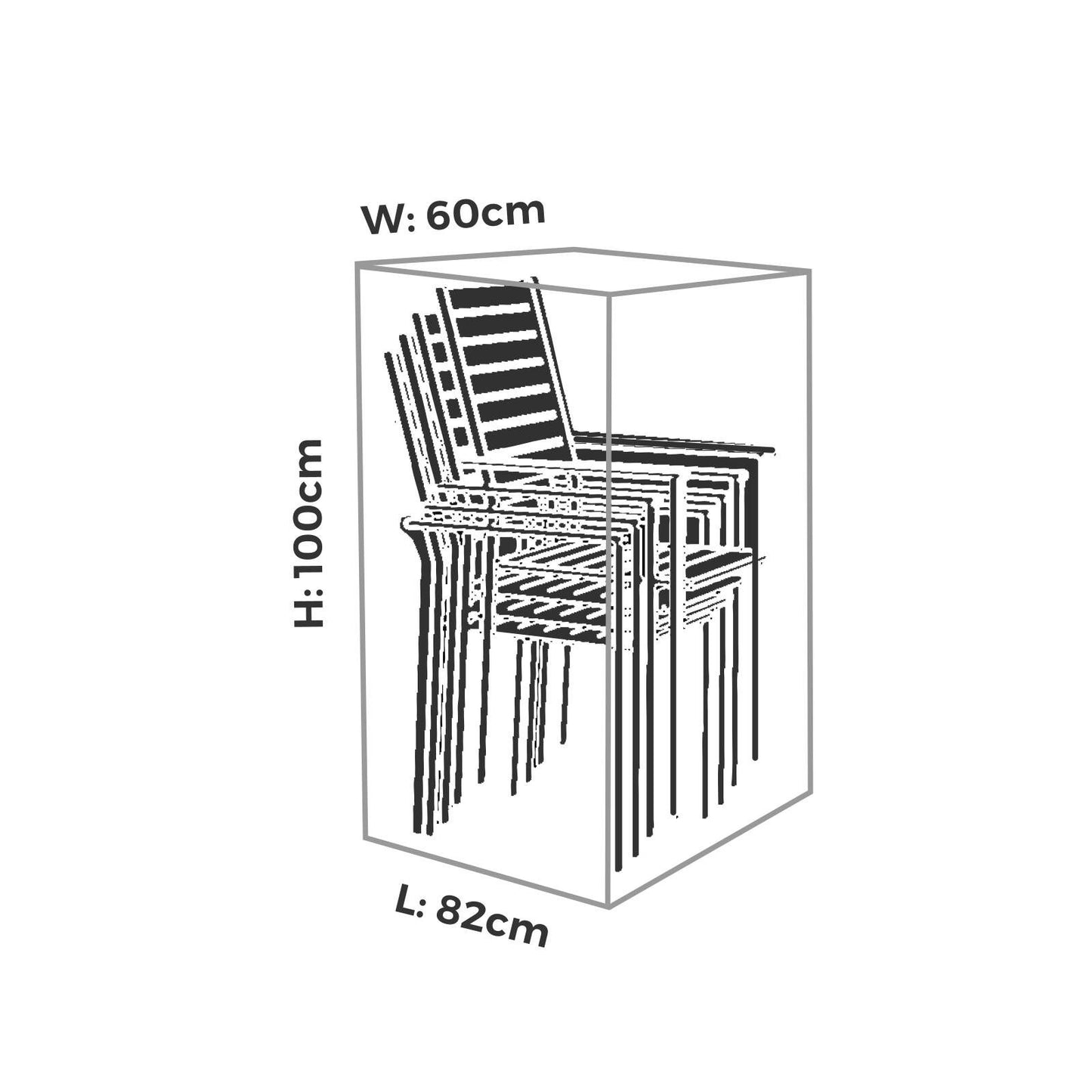 Mojo All Weather 6 Stack Chairs Cover - 600 x 1000mm