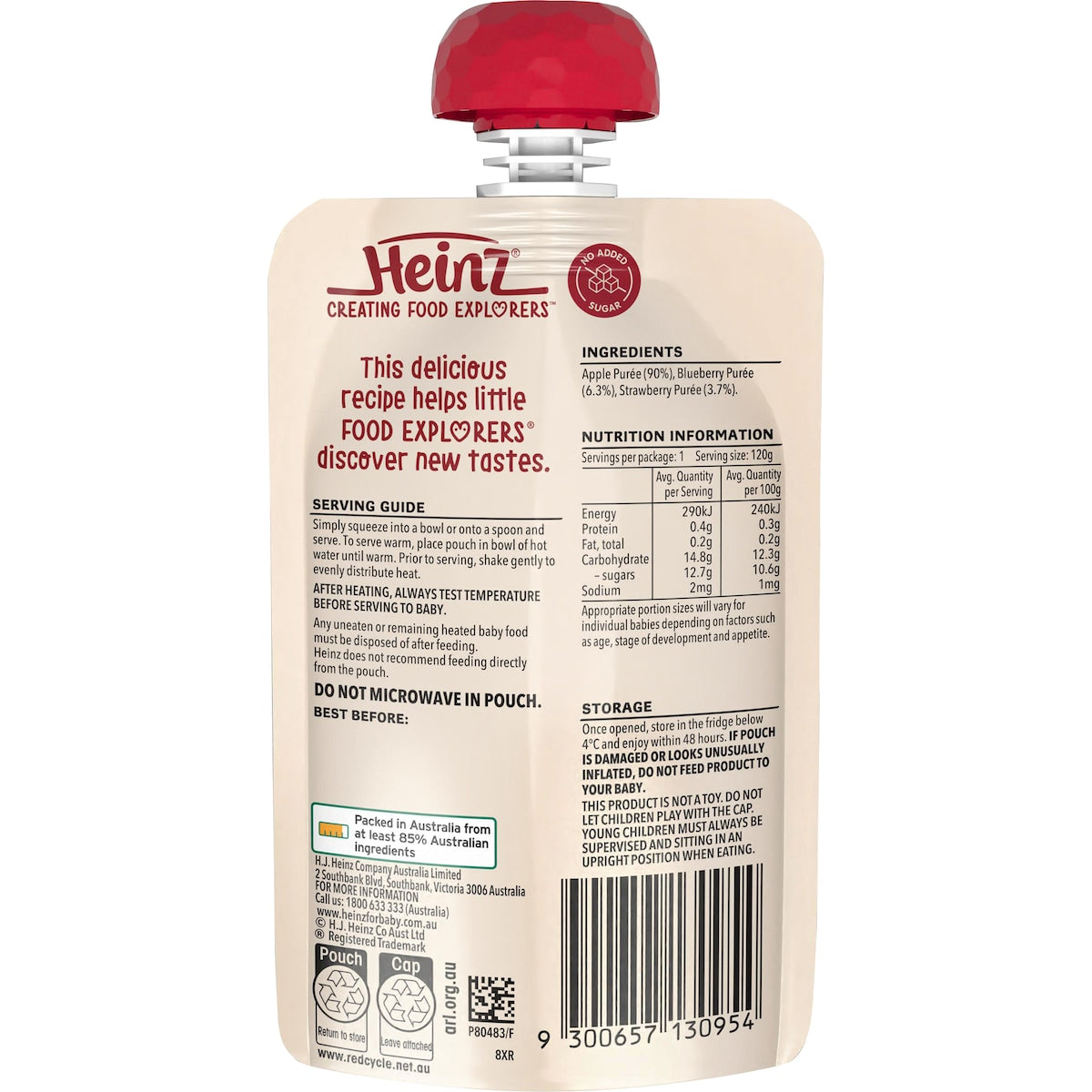 Heinz Baby Food Apple Blueberry & Strawberry 8+ Months 120g