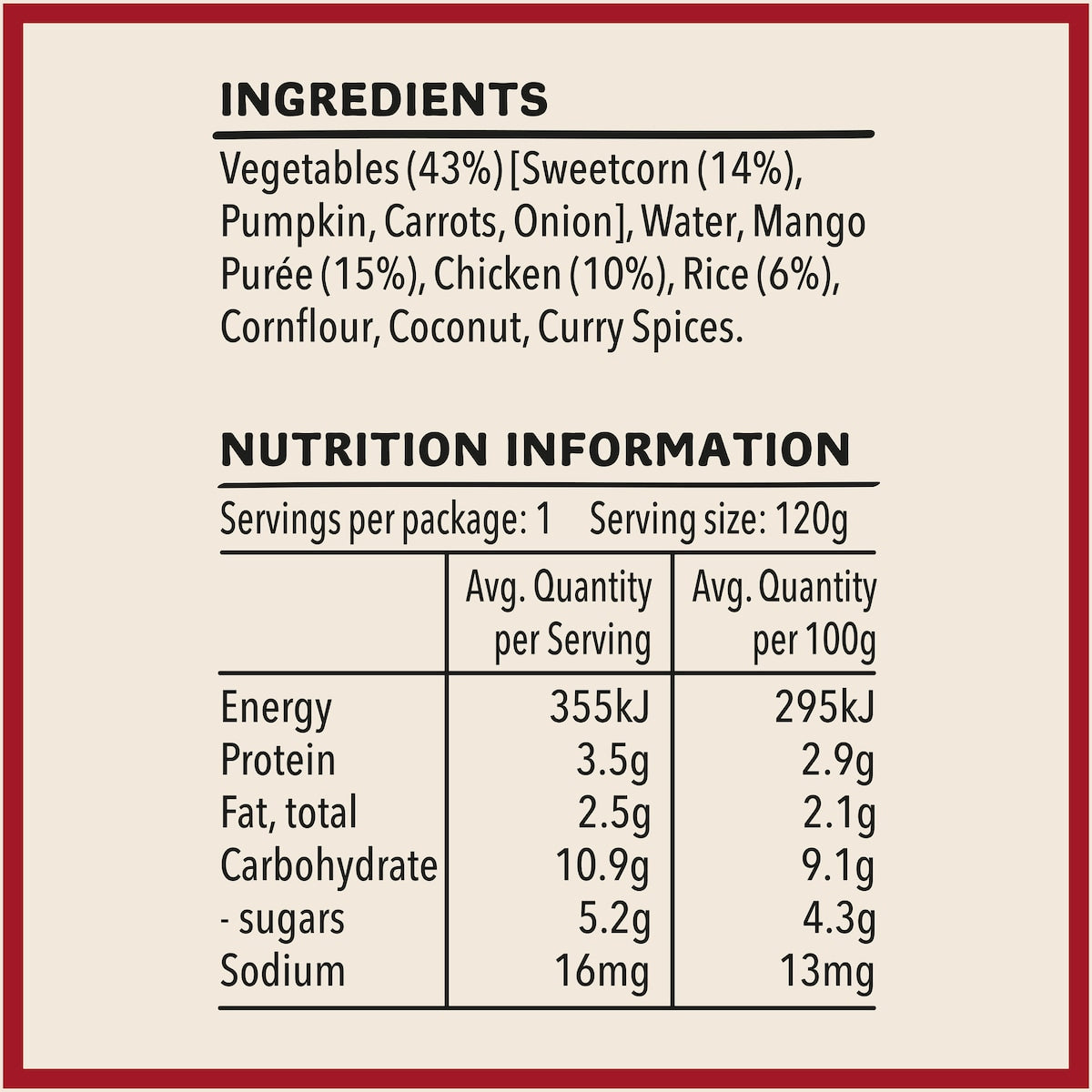 Heinz Baby Food Chicken Sweetcorn & Mango 6+ Months 120g