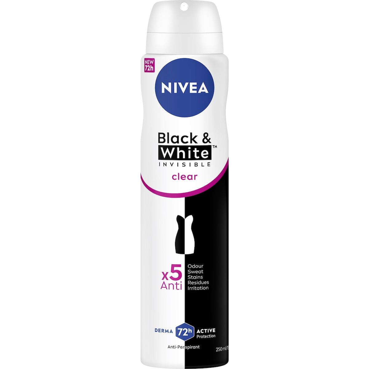 Nivea Black&white Invisible Aerosol Antiperspirant Deodorant 250ml
