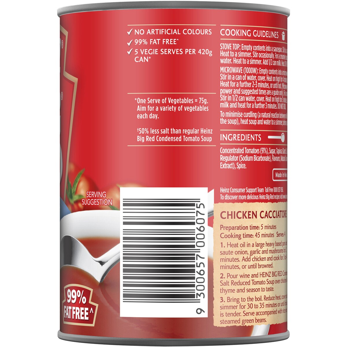 Heinz Big Red Salt Reduced Condensed Tomato Soup 420g