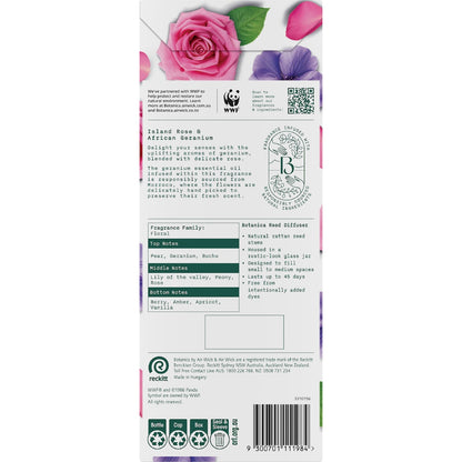 Botanica Island Rose & African Geranium Reed Diffuser 80ml