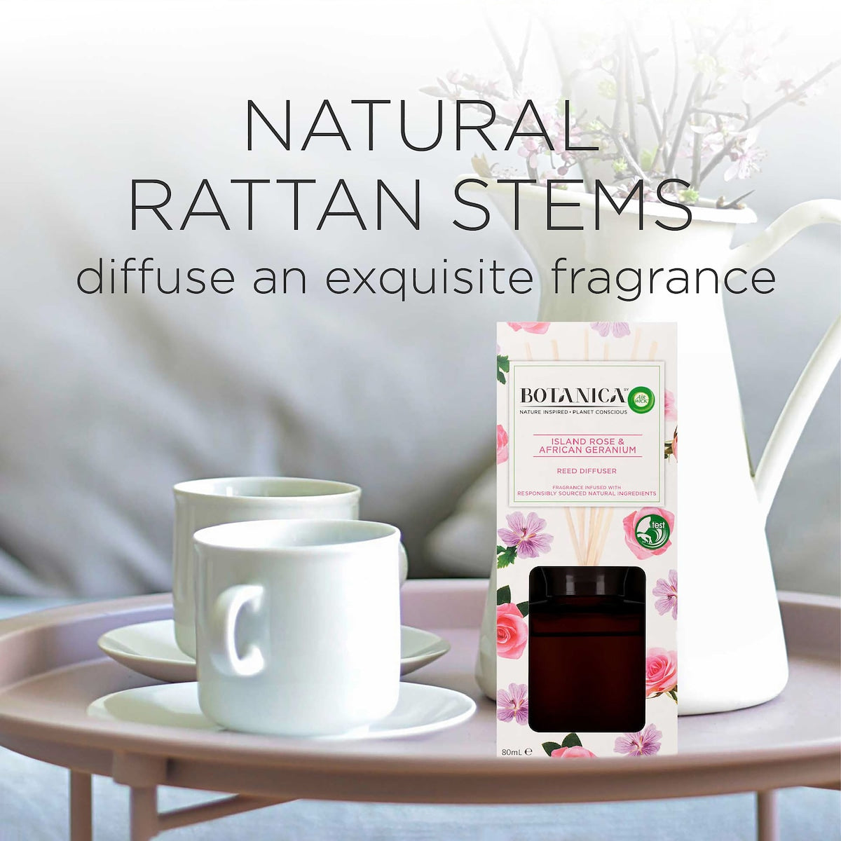 Botanica Island Rose & African Geranium Reed Diffuser 80ml