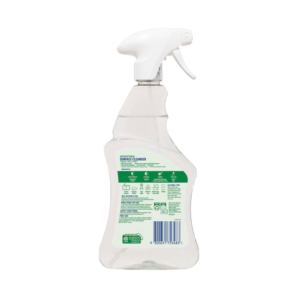 Dettol Disinfectant Lime & Mint Antibacterial Surface Cleaning Spray - 500mL