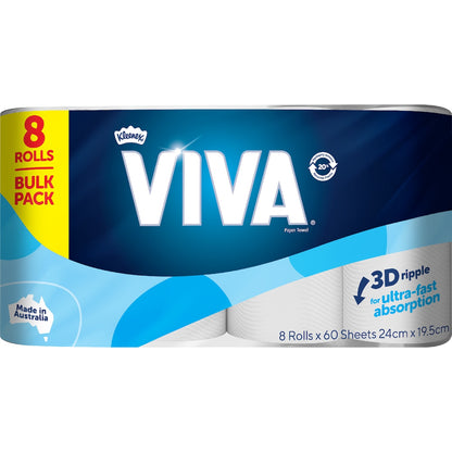 Viva White Paper Towel 8 X 60 Pack