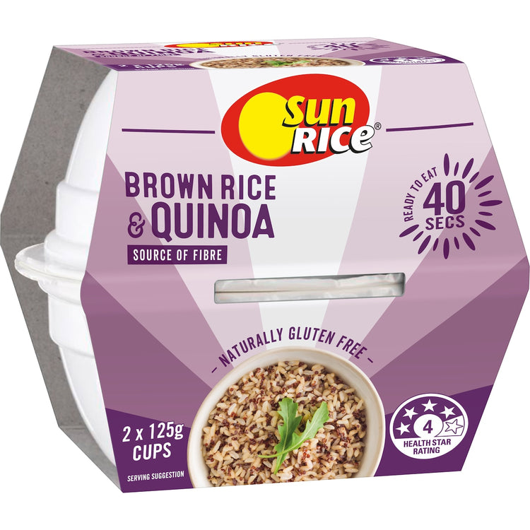 Sunrice Microwave Brown Rice & Quinoa Rice Cup 125g x 2 pack