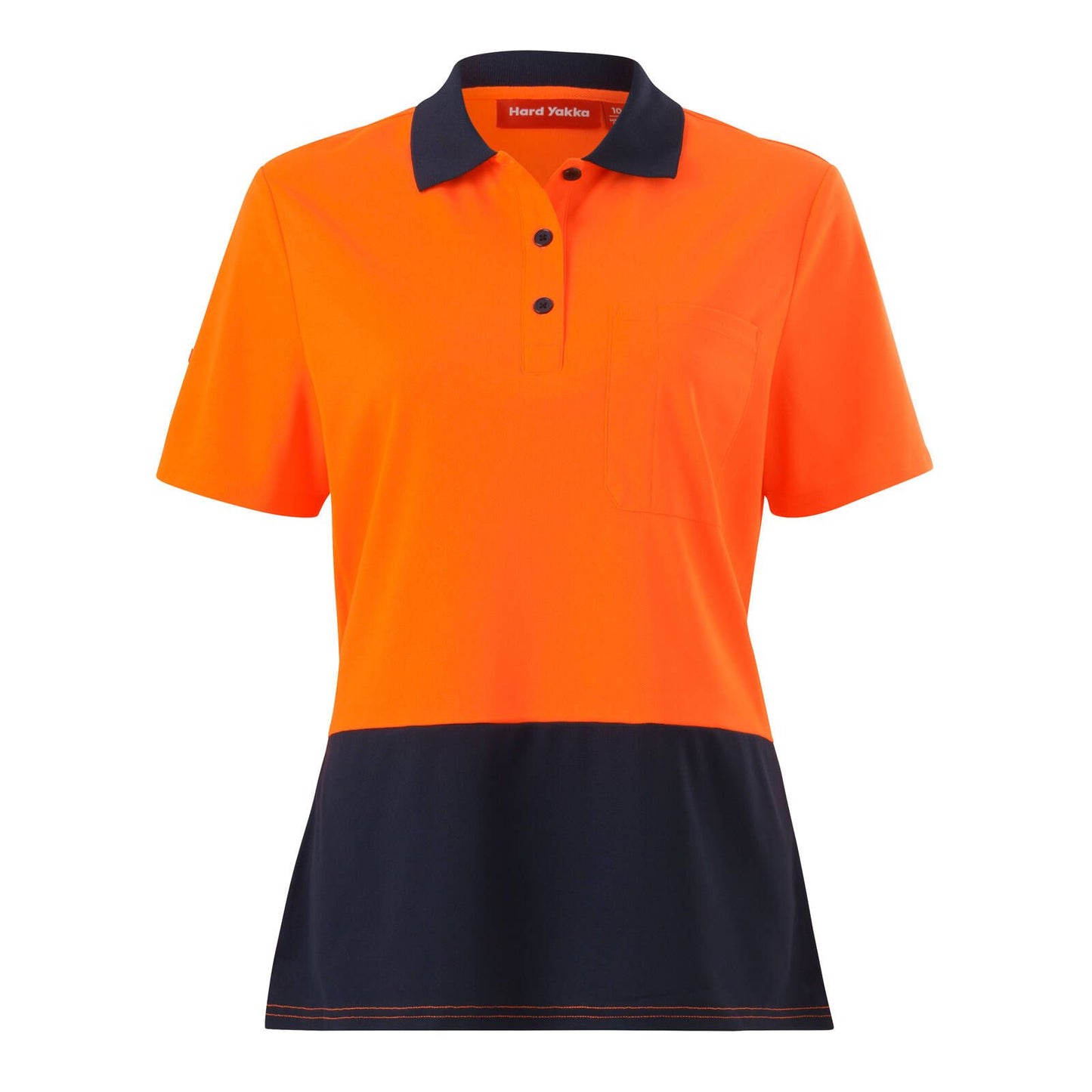 Hard Yakka Women's Hi Vis Polo - Size 12 - Orange/Navy