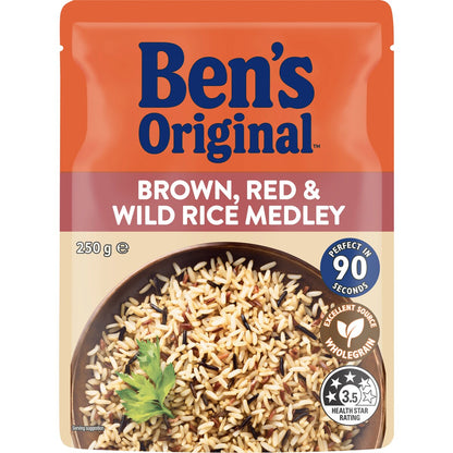 Bens Original Brown, Red & Wild Rice Medley Microwave Rice Pouch 250g