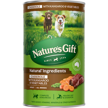 Natures Gift Adult Wet Dog Food Casserole With Kangaroo & Vegetables 700g