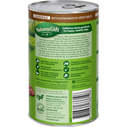 Natures Gift Adult Wet Dog Food Casserole With Kangaroo & Vegetables 700g