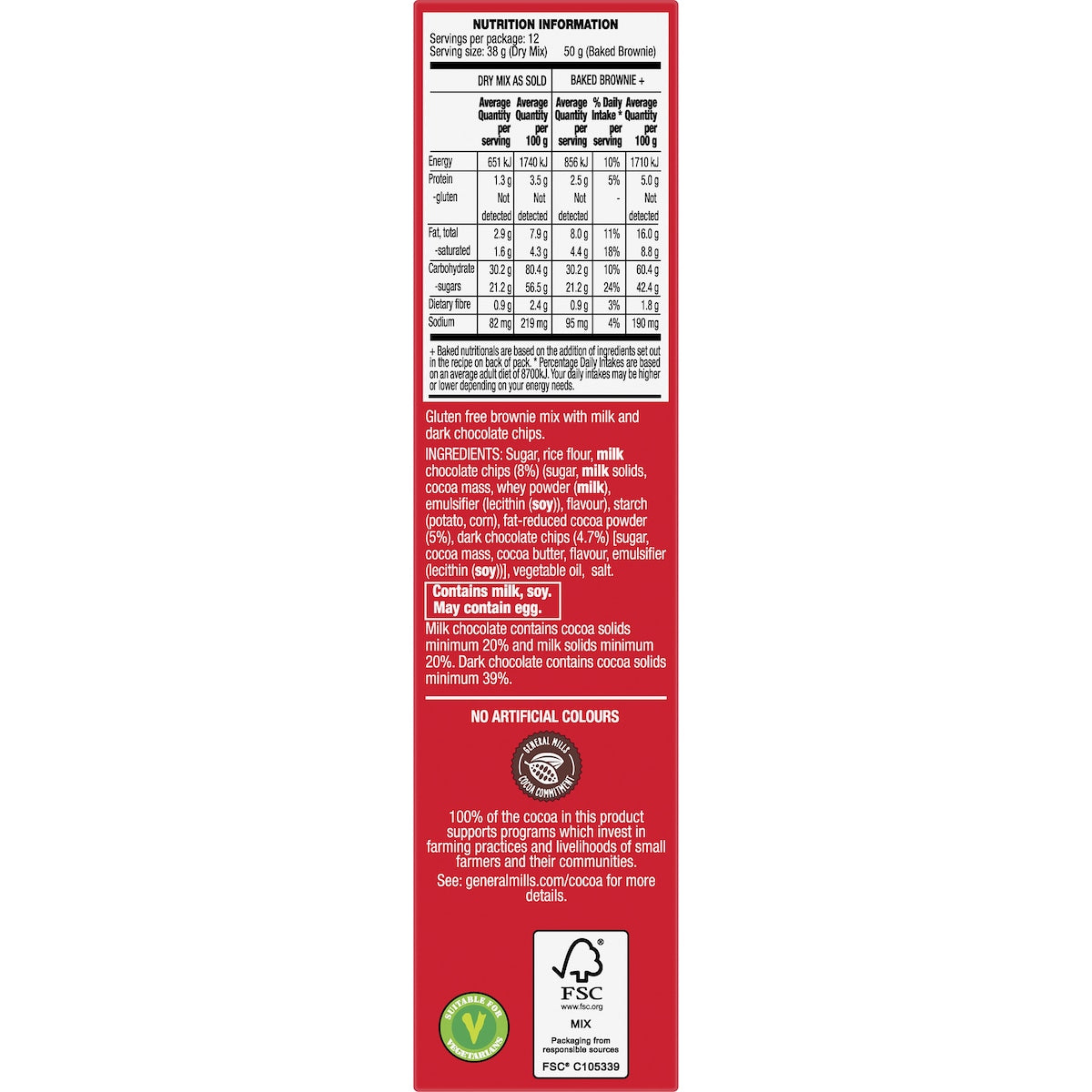 Betty Crocker Gluten Free Chocolate Fudge Brownie Mix 450g
