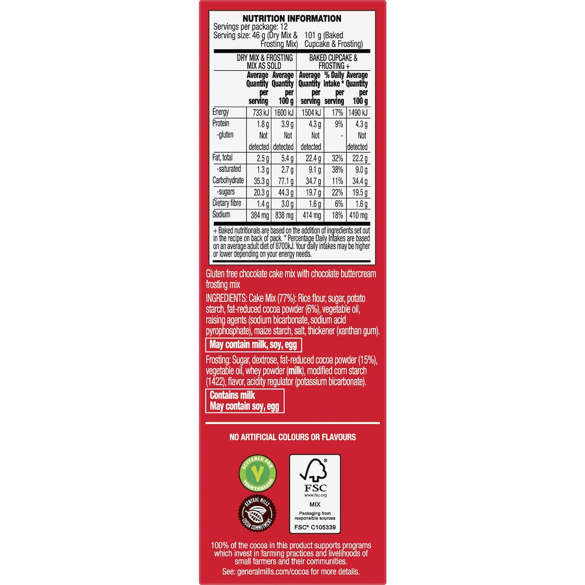 Betty Crocker Devils Food Gluten Free Cake Mix 550g