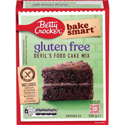 Betty Crocker Devils Food Gluten Free Cake Mix 550g