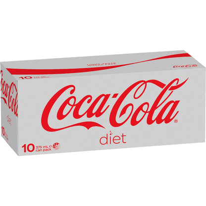 Coca-cola Diet Soft Drink Cans 375ml X 10 Pack