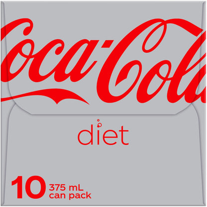 Coca-cola Diet Soft Drink Cans 375ml X 10 Pack