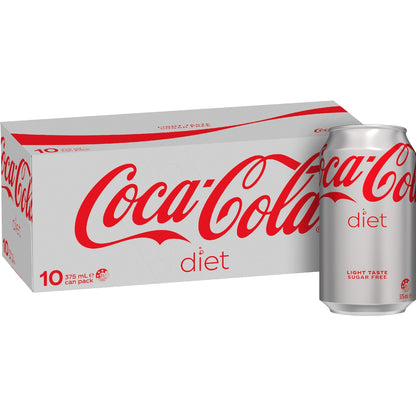 Coca-cola Diet Soft Drink Cans 375ml X 10 Pack