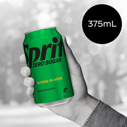 Sprite Zero Sugar Lemonade Soft Drink Cans 375ml X 10 Pack