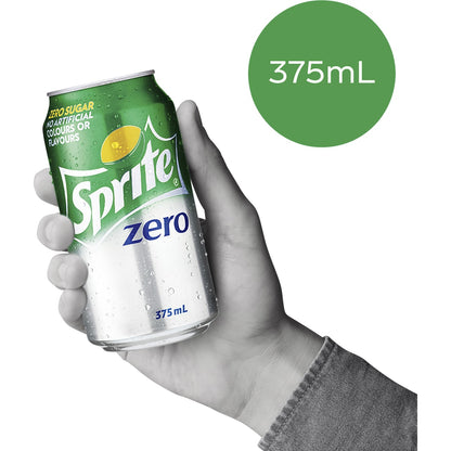 Sprite Zero Sugar Lemonade Soft Drink Cans 375ml X 10 Pack