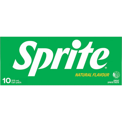 Sprite Lemonade Soft Drink Cans 375ml X 10 Pack