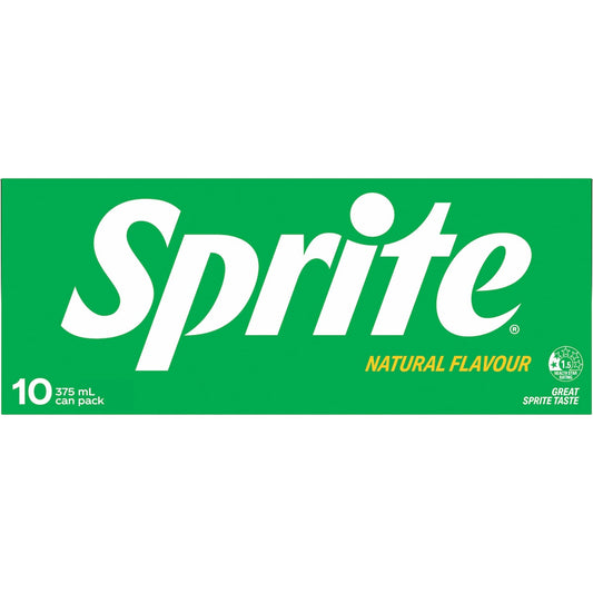 Sprite Lemonade Soft Drink Cans 375ml X 10 Pack